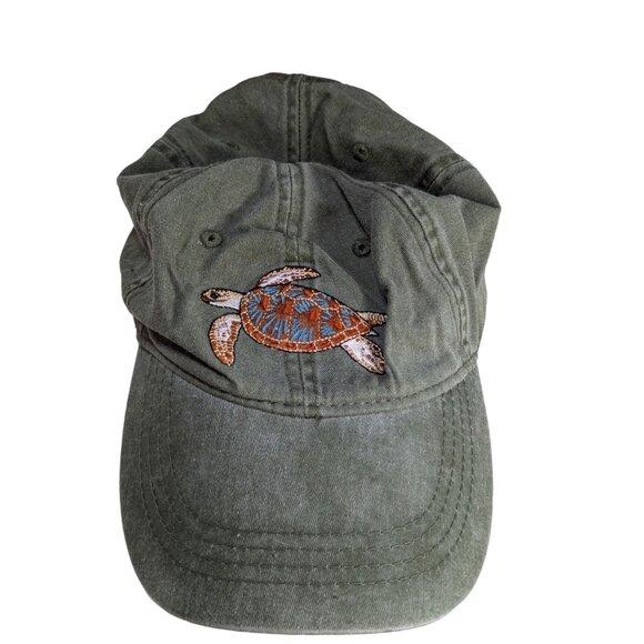 Eco Turtle Embroidered Cap By Reptileshirts One Size Fits All 100% Cotton - Picture 1 of 4